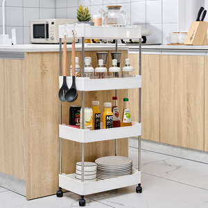 <b>Kitchen</b> <b>Storage</b> Rack 4 Tier Movable With Wheels For Organizing Cooking Supplies And Utensils In <b>Kitchen</b> - Product Image 1