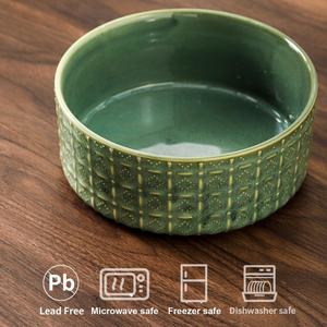Mangkuk Anjing Keramik 6,5 inci, Mangkuk Makanan Anjing, Mangkuk Air, Piring Anjing untuk Anak Anjing Sedang dan Kecil, Hijau - Product Image 5