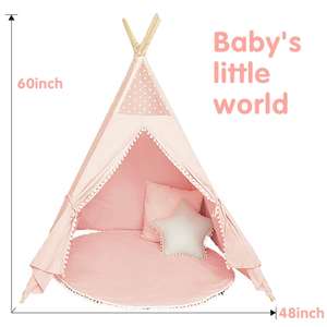 Tente <span class=keywords><strong>tipi</strong></span> populaire en toile pour bébés et enfants, jouet sportif, respirante, portable, pour jouer, camper, salon - Product Image 5