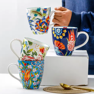 Mug en porcelaine blanche grande capacité 550 ml, motif logo peint à la main, personnalisable, cadeaux d'affaires, pour lait et café, compatible lave-vaisselle et micro-ondes - Product Image 5