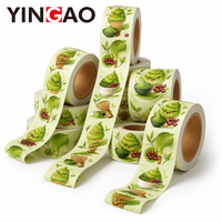 Étiquette personnalisée pour thé vert matcha, autocollant adhésif en vinyle durable, écologique et imperméable, en rouleau, pour gobelets de crème glacée et desserts