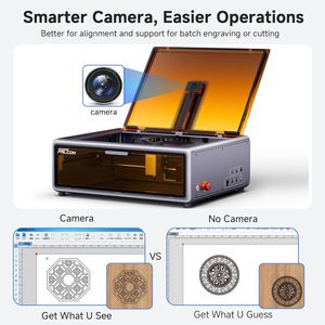 Graveur laser Creality Falcon A1 10W, découpeur encastré 15x12 pouces avec assistance pneumatique, positionnement par caméra HD - Product Image 2