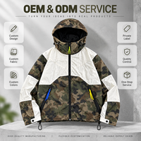 Veste coupe-vent à capuche pour homme, personnalisée OEM ODM, style décontracté, automne, camouflage, blocs de couleur, imperméable, fermeture éclair intégrale, streetwear