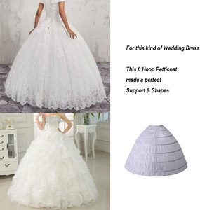 <span class=keywords><strong>Jupon</strong></span> <span class=keywords><strong>Crinoline</strong></span> en Polyester à <span class=keywords><strong>6</strong></span> <span class=keywords><strong>Cerceaux</strong></span> et Volants Coupe A-line pour Femme, Sous-robe de Mariée PT06 - Product Image 6