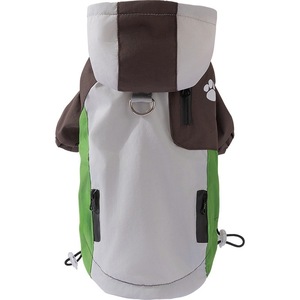 Pet <b>Dog</b> Coat Cotton Padded Hooded <b>Waterproof</b> Windproof Winter Autumn Small Medium Size Light Brown Gray Polyester - Product Image 1