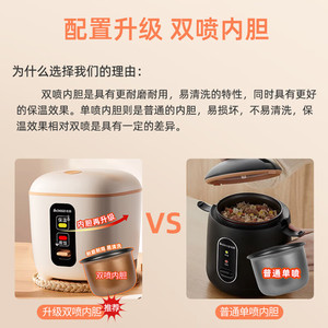 หม้อหุงข้าวขนาดเล็ก 1.2 ลิตร หุงเร็ว ตัวเครื่องพลาสติก ภายในทำจากอลูมิเนียมอัลลอยด์ เหมาะสำหรับใช้ในหอพัก - Product Image 4