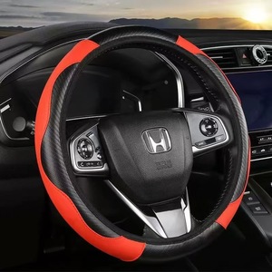 Housse de <span class=keywords><strong>volant</strong></span> de voiture transfrontalière en cuir artificiel, sans anneau intérieur, avec bande élastique - Product Image 2