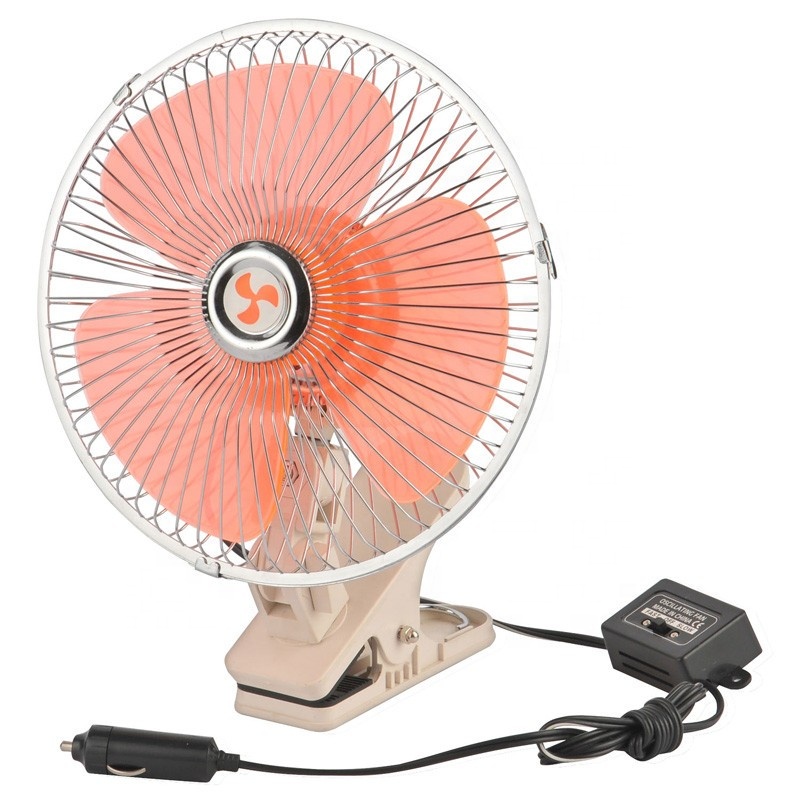 oscillating car fan with gimbal and clip 360 degree