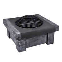 SEJR — foyer carré en oxyde de magnésium, grille pour barbecue, jardin MGO extérieur, Table brûlant pour bois,