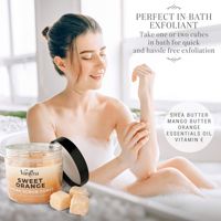 Crème exfoliante au sucre OEM/ODM ultra hydratante, bio, à l'orange douce, 12 oz, au beurre de karité et mangue, végétalienne, réutilisable