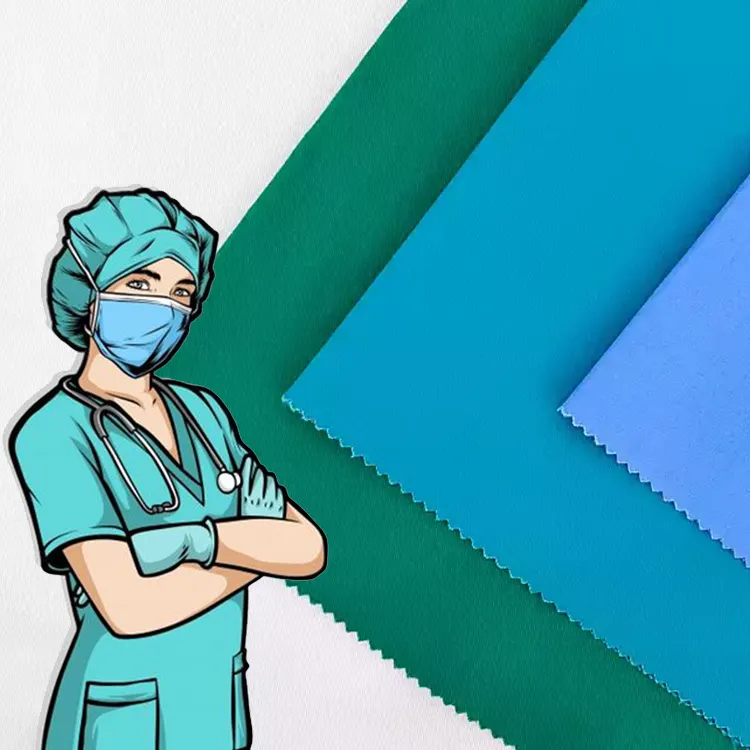 OEM/ODM abbigliamento da lavoro medico personalizzato 100% cotone traspirante e sbiancante al cloro per tessuto uniforme medico infermiere ospedaliero