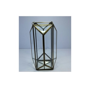 Candelabro de vidrio de Metal con mango de yute, soporte de vela decorativo para el hogar y el jardín - Product Image 1