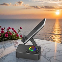 Haut-parleur Bluetooth 3-en-1 OEM avec support de téléphone et batterie externe, appairage TWS, sans fil 5.3, lumière RGB, 360° °   Rotation, portable pour téléphone