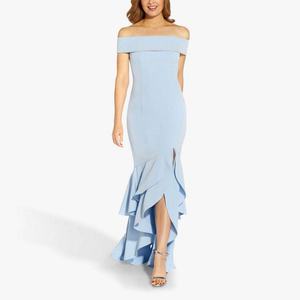 Robe de Soirée Élégante et Personnalisée pour Femmes et Filles, Modèle Épaules Dénudées à Volants, Coupe Moulante, Vente en Gros - Product Image 1