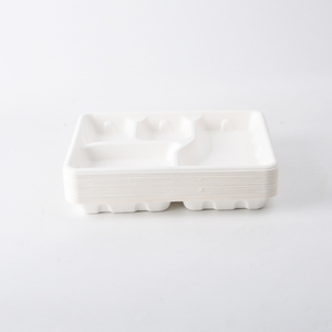 Vente en gros de conteneurs à emporter pour aliments plateau à <span class=keywords><strong>4</strong></span> compartiments pour aliments boîtes à emporter pour restaurants conteneurs alimentaires biodégradables en pulpe de bagasse - Product Image 3