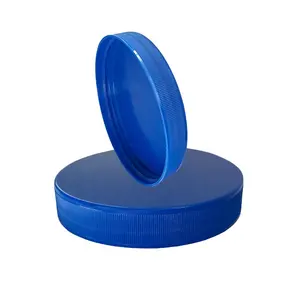 Blauwe Kleur Plastic Caps 89-400 Inductie Plastic Crème Brede Mond Pot Deksel Met Pe-schuim Liner 89 Mm schroef Top Deksels