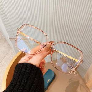 Montures de lunettes carrées rétro pour femmes, verres PC anti-lumière bleue, monture complète R5 605, origine Taizhou - Product Image 1