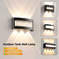 Lámpara de Pared LED Moderna para Exteriores, Impermeable, de Aluminio Negro, para Porche de Villa