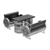 Ensemble de canapé de bar de style industriel moderne avec table en fer Mobilier au design créatif moderne avec logo personnalisé pour café pub