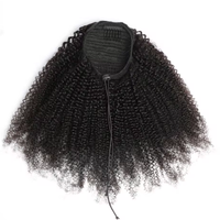4B 4C Afro Kinky Curly Queue de cheval en cheveux humains 8-14 pouces Remy Extensions avec clips enveloppants et queue de cheval à cordon réglable