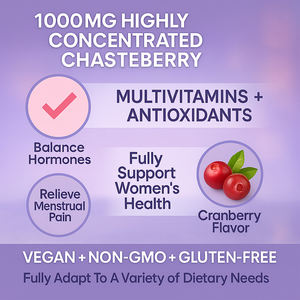Chasteberry סוכריות גומי של נשים תוספת צמחי ענבים קואנזים q10 ויטמין <span class=keywords><strong>b12</strong></span> הורמון איזון איזון תמיכה צמיחת שיער לא - Product Image 2