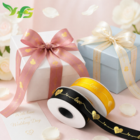 Ruban en satin personnalisé de luxe avec logo, 100 yards/rouleau, emballage pour mariage, Noël, emballage cadeau, ruban en satin pour bouquet de fleurs