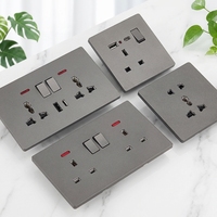 KESHIQI Interrupteur mural encastré moderne et élégant, design fin, 6 mm, PC mat, durable, 10A, pour la maison et l'hôtel