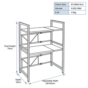Estante Metálico Retráctil de Tres Niveles Ajustable <span class=keywords><strong>para</strong></span> Almacenamiento en Cocina, Ideal <span class=keywords><strong>para</strong></span> Horno de <span class=keywords><strong>Microondas</strong></span>, <span class=keywords><strong>Arrocera</strong></span> y Utensilios de Cocina - Product Image 3