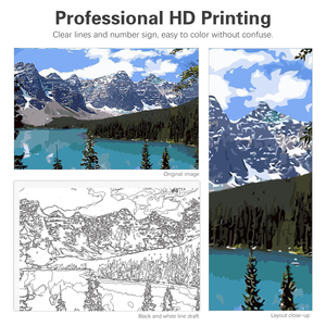 Tự làm bức tranh bằng số cho người lớn hiện đại hồ núi hình ảnh phong cảnh Acrylic sơn vải phong cách cổ điển cho người mới bắt đầu - Product Image 5