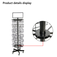 IYUBO OEM 360 Spinner Affichage sur pied Fil de fer Poche en métal Rotatif Carte de voeux CD Rack Présentoir sur roues