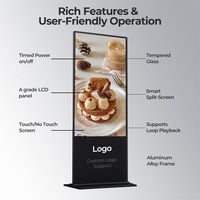 Écran tactile publicitaire sur pied 4K de 49, 55 et 65 pouces pour système Android/Windows, kiosque numérique pour centre commercial