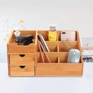 Tre Bàn gỗ trang điểm tổ chức và lưu trữ Countertop hoặc tủ quần áo hàng đầu, gỗ mỹ phẩm khay bàn chải chủ với ngăn kéo