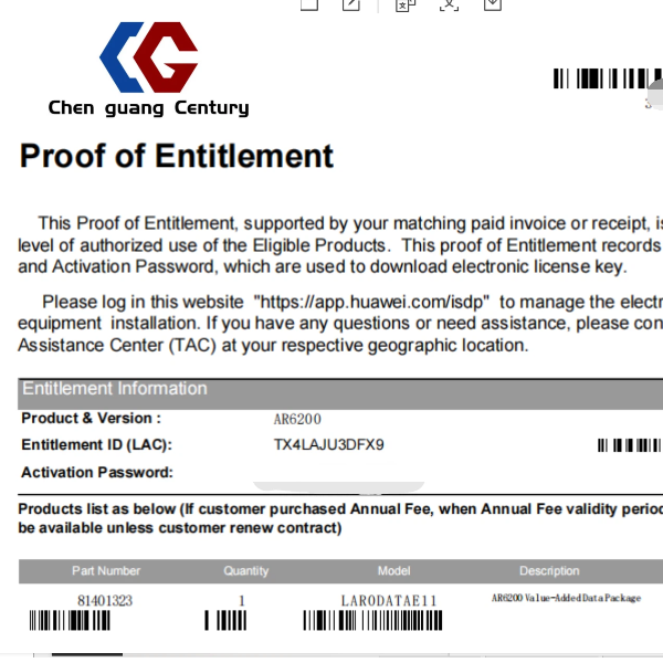 Ready to Ship LAR0SECE12 AR6300 Security Service License