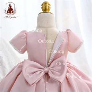 Vestido <span class=keywords><strong>de</strong></span> Fiesta Formal Rosa para <span class=keywords><strong>Niñas</strong></span>, Estilo Chino, Largo hasta el Tobillo, con Lazo y Diseño <span class=keywords><strong>de</strong></span> Flores - Product Image 4