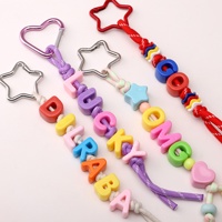 Lot de 10 perles acryliques à grand trou, chiffres et lettres, accessoires pour bracelets faits main, décorations de chaînes de téléphone, pour loisirs créatifs