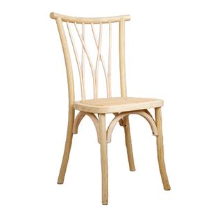 Asiento de ratán de madera maciza para eventos, silla <span class=keywords><strong>Botanica</strong></span> de boda con respaldo cruzado para fiesta, banquete, jardín - Product Image 1