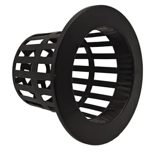 Hydroponique Net Cup Mesh Basket Pot Transparent/noir diamètre 100mm hauteur 70mm