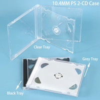 Boîtes de rangement en plastique SUNSHING pour médias, boîtes à disques Blu-ray, boîtes à disques DVD, plateaux de 5,2 mm et 10,4 mm, transparentes, simples ou doubles, pour CD