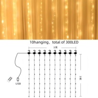 Guirlande lumineuse LED en cuivre de haute qualité 3x3 mètres, 300 lumières, pour décorations de Noël, fêtes et événements