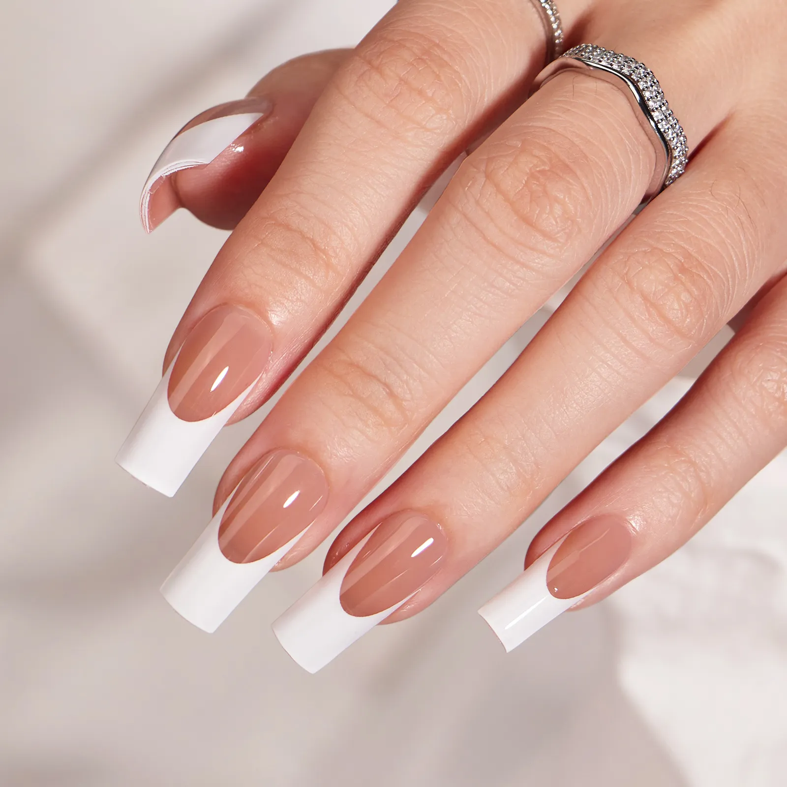 Btartbox stampa personalizzata sulle unghie vendita all'ingrosso unghie finte artificiali unghie francesi gel morbidi di alta qualità stampa di punta francese sulle unghie
