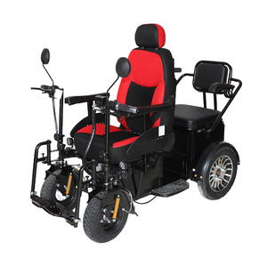 Silla de ruedas eléctrica todo terreno motorizada de asiento doble Fat Tire - Product Image 1