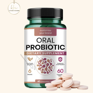 OEM อาหารเสริมโปรไบโอติกสนับสนุนสุขภาพช่องปากลมหายใจสดสายพันธุ์โปรไบโอติกเสริมยาเม็ดเคี้ยวโปรไบโอติกในช่องปาก - Product Image 1