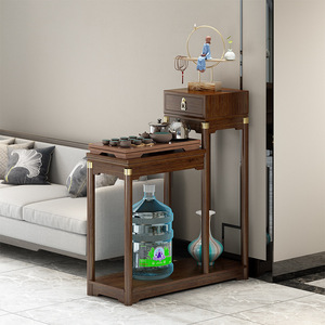 Wood Console <b>Table</b> With Shelf For Living Room Storage And Display Asian Style - Product Image 4