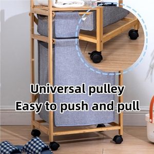 Cesto de lavandería portátil con ruedas y asas, cesta de almacenamiento rectangular para el hogar, diseño que ahorra espacio - Product Image 4