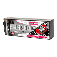 Batería RC GNB GAONENG 7200MAH 2S HV 7.6V 140C LCG Delgada 2S 5mm con Carcasa Rígida Integrada, Paquete de Competición para Auto/Barco RC 1/10
