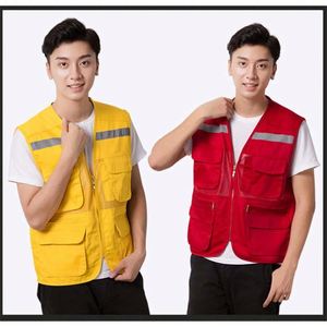 Customized Mesh <b>Reflective</b> Vest <b>Jacket</b> Work Clothes Shirt Construction Clothing Safety Work <b>Reflective</b> Vest With Pocket Logo - Product Image 6