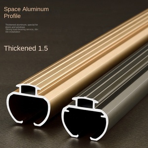 Tringles murales sur mesure, rails et supports pour rideaux, draperies et séparateurs de pièce, couleur gris doré - Product Image 4