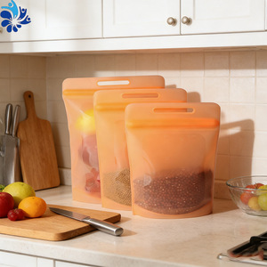 Bolsas de silicona para almacenamiento de alimentos, rectangulares reutilizables, 3 piezas, sellado para congelador, para picnic - Product Image 1