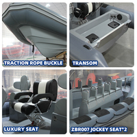 Bateau semi-rigide certifié CE de 23 pieds avec coque en Hypalon/PVC et fibre de verre RIB700 haute vitesse pour les loisirs en famille et la pêche