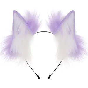 New Style Comfortable Fur Faux Fur Wolf Ears Headband Fox Ears